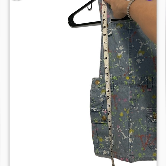 ChilliPop Denim Skirt Overall Paint Splatter Girl’s Size 4 - Picture 6 of 9